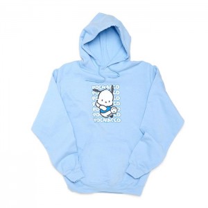 Hello Kitty Pochacco Watashi Wa Unisex Hoodie Niebieskie | PL_HK22884