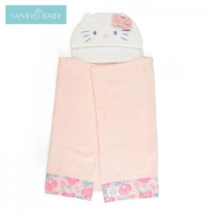 Hello Kitty Sanrio Baby Hello Kitty Hooded Bath Wrap Kremowe | PL_HK78461