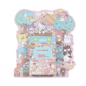 Hello Kitty Sanrio Characters 2025 Daily Wall Calendar Różowe Niebieskie | PL_HK31344