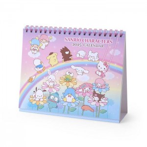 Hello Kitty Sanrio Characters 2025 Desk Calendar Różowe Niebieskie | PL_HK13557