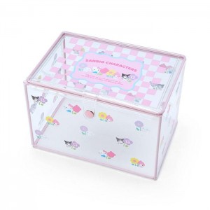 Hello Kitty Sanrio Characters Clear Storage Case (Pastel Check Series) Różowe | PL_HK35617