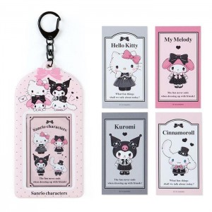 Hello Kitty Sanrio Characters ID Badge Holder & Sticker Set (Pretty Party Series) Szare Różowe | PL_HK33885