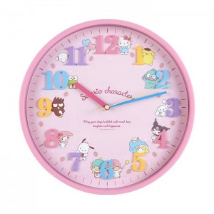 Hello Kitty Sanrio Characters Wall Clock Różowe | PL_HK83371