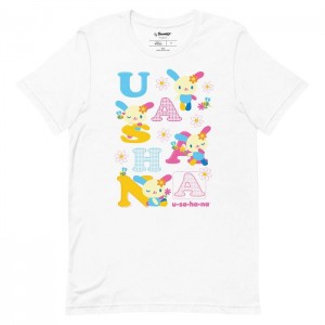 Hello Kitty U*SA*HA*NA Scattered Letters Tee Czarne | PL_HK74078