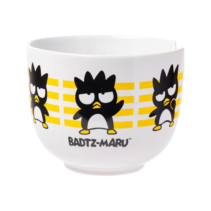 Hello Kitty Badtz-maru Ceramic Ramen Bowl and Chopstick Set (Stripes) Żółte | PL_HK76186