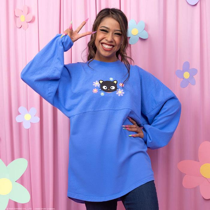 Hello Kitty Chococat Flowers JapanLA Spirit Jersey Niebieskie | PL_HK96469