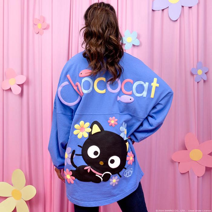 Hello Kitty Chococat Flowers JapanLA Spirit Jersey Niebieskie | PL_HK96469