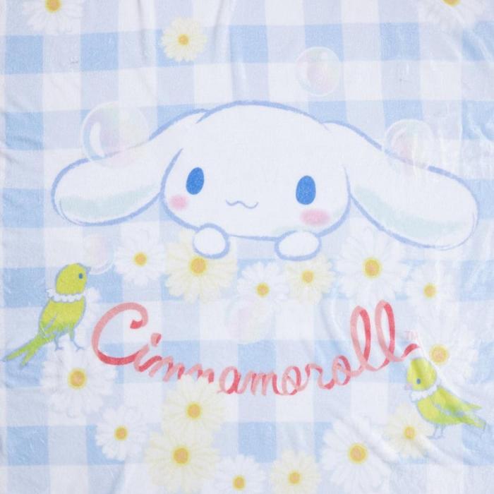 Hello Kitty Cinnamoroll Blue Gingham Throw Blanket Niebieskie | PL_HK42715