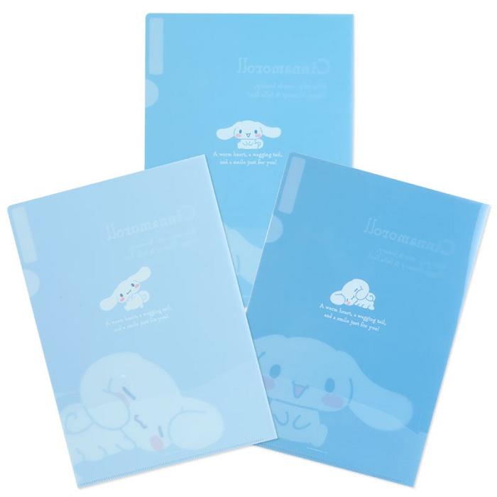 Hello Kitty Cinnamoroll Expressions 3-pc Clear File Folder Set Niebieskie | PL_HK20659