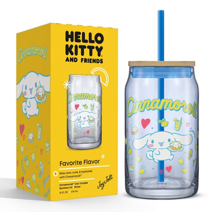 Hello Kitty Cinnamoroll Favorite Flavor Lidded Glass Tumbler Niebieskie | PL_HK61053