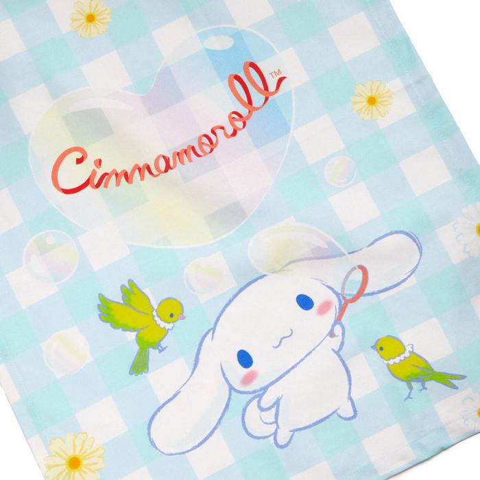 Hello Kitty Cinnamoroll Gingham Floral Kitchen Towel Set Niebieskie | PL_HK85055