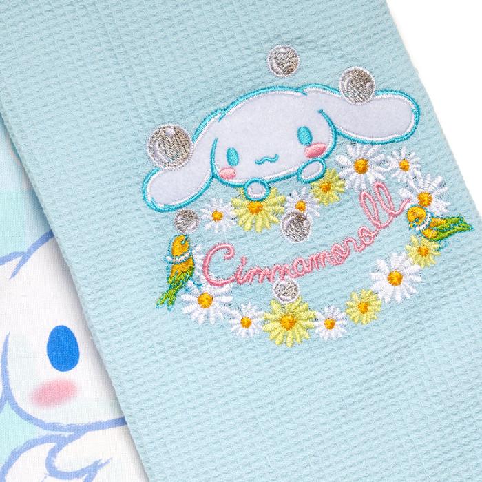 Hello Kitty Cinnamoroll Gingham Floral Kitchen Towel Set Niebieskie | PL_HK85055