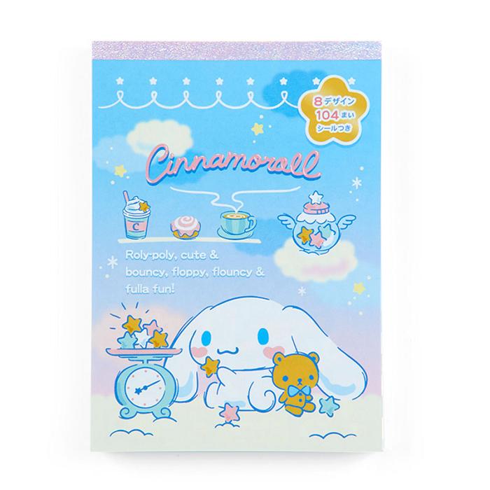 Hello Kitty Cinnamoroll Memo Pad & Sticker Set Niebieskie | PL_HK10934