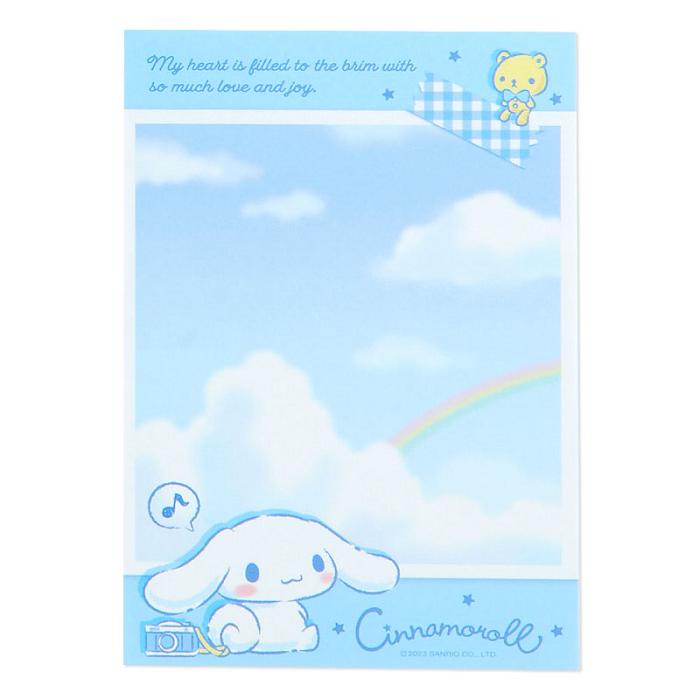 Hello Kitty Cinnamoroll Memo Pad & Sticker Set Niebieskie | PL_HK10934