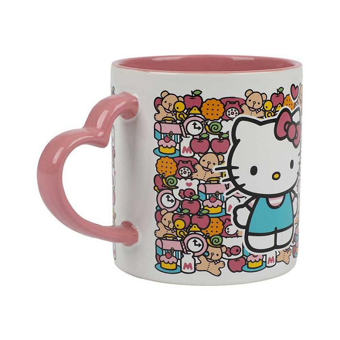 Hello Kitty Hello Kitty 16oz Heart Handle Ceramic Mug Kolorowe | PL_HK76245