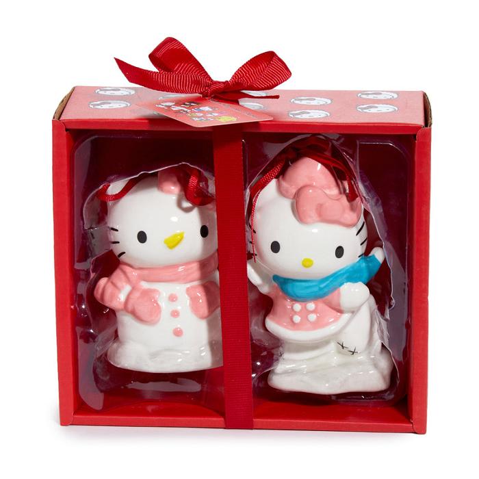 Hello Kitty Hello Kitty 2-pc Holiday Ceramic Ornament Set (Winter Play) Różowe Niebieskie | PL_HK54172