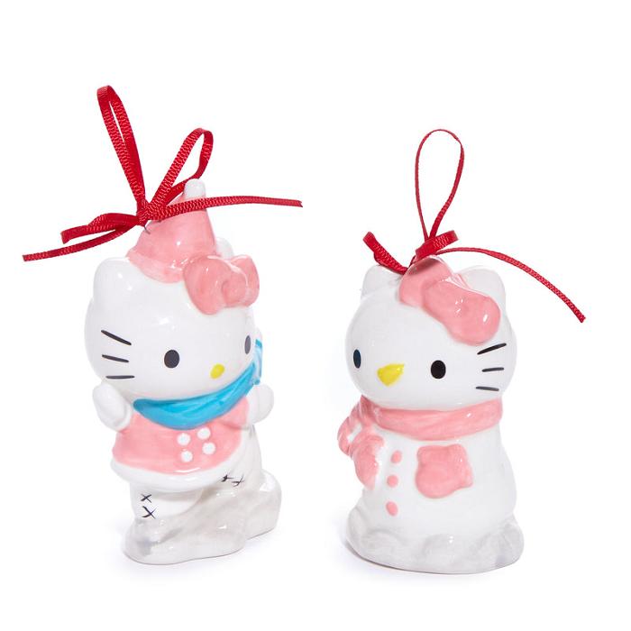 Hello Kitty Hello Kitty 2-pc Holiday Ceramic Ornament Set (Winter Play) Różowe Niebieskie | PL_HK54172