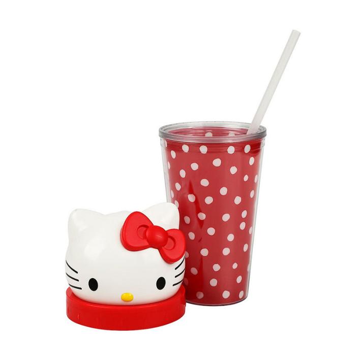 Hello Kitty Hello Kitty 3D Face Travel Tumbler (Dots) Czerwone | PL_HK93002