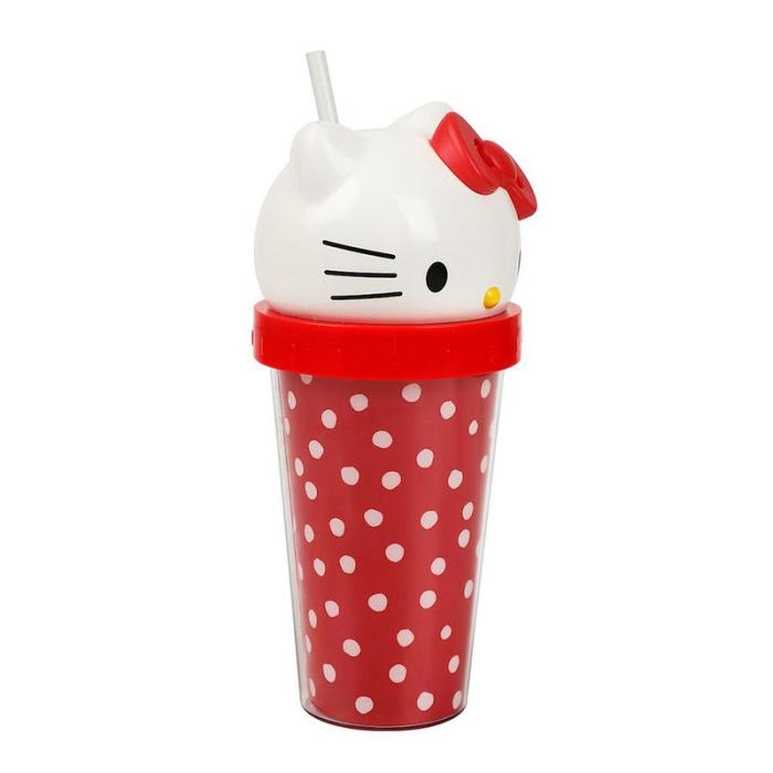 Hello Kitty Hello Kitty 3D Face Travel Tumbler (Dots) Czerwone | PL_HK93002