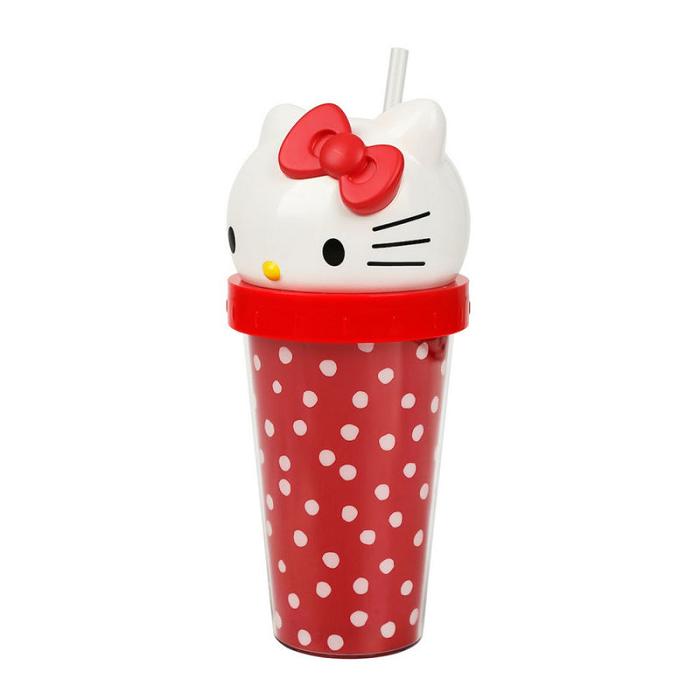 Hello Kitty Hello Kitty 3D Face Travel Tumbler (Dots) Czerwone | PL_HK93002