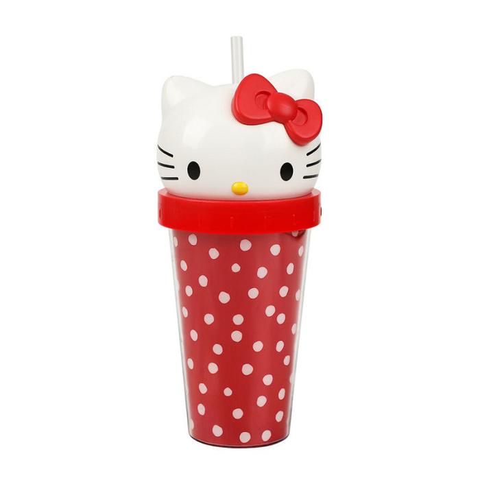 Hello Kitty Hello Kitty 3D Face Travel Tumbler (Dots) Czerwone | PL_HK93002