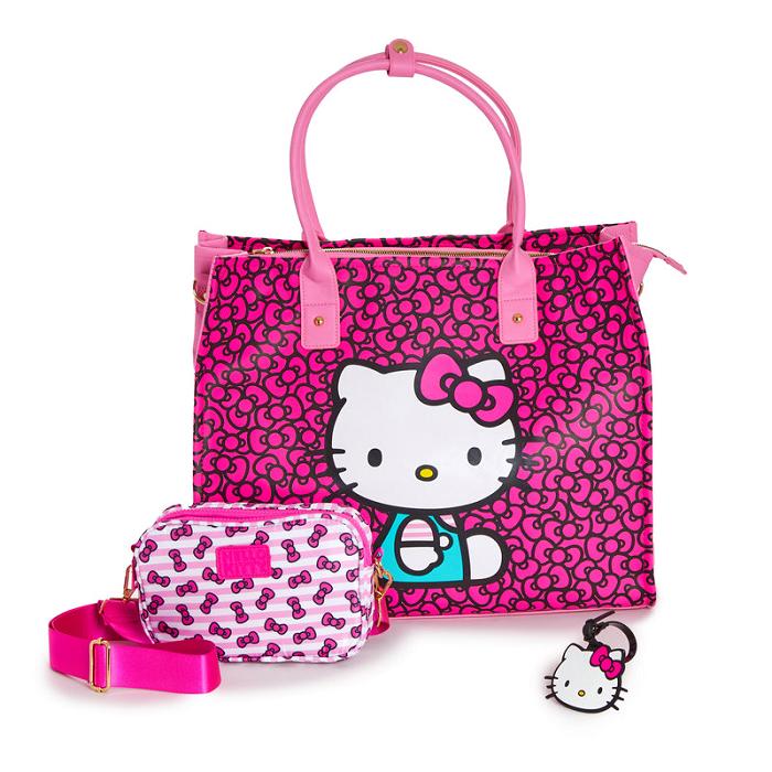 Hello Kitty Hello Kitty 3-pc All-Over Print Travel Tote Set Różowe | PL_HK95683