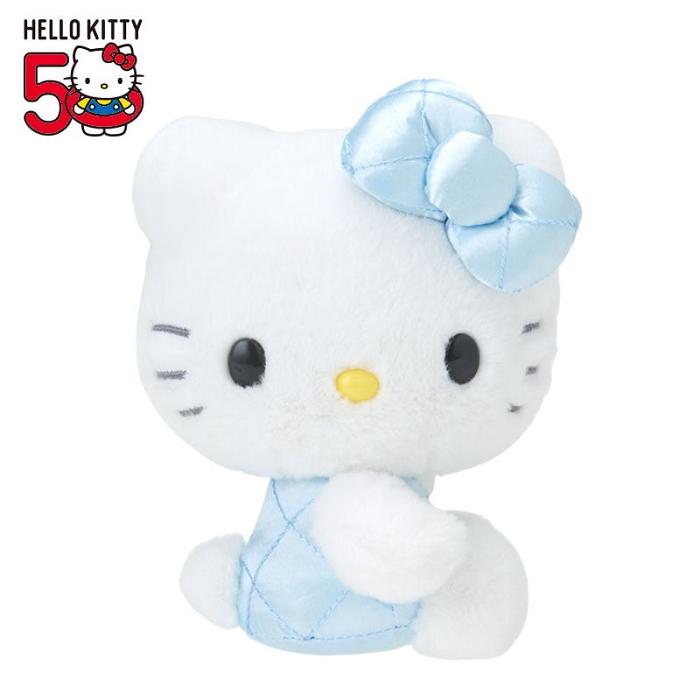 Hello Kitty Hello Kitty 50th Anniv. Plush Mascot (Quilted Blue) Białe Niebieskie | PL_HK17271