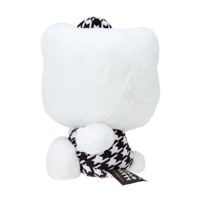 Hello Kitty Hello Kitty 50th Anniv. Plush Mascot (Black Houndstooth) Białe Czarne | PL_HK14192