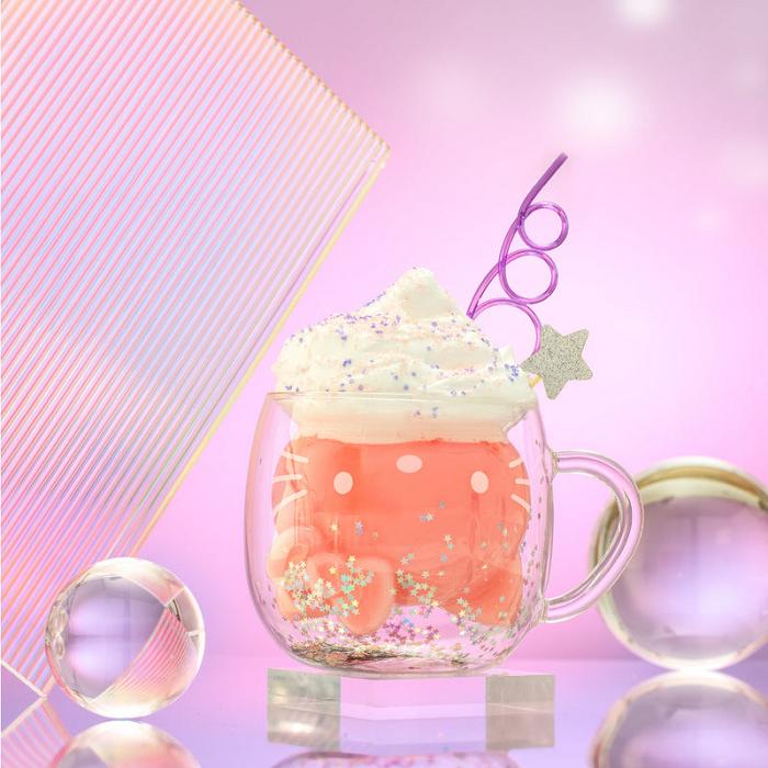 Hello Kitty Hello Kitty 50th Anniversary Limited Edition 3D Double Wall Glass Mug Silve | PL_HK57276