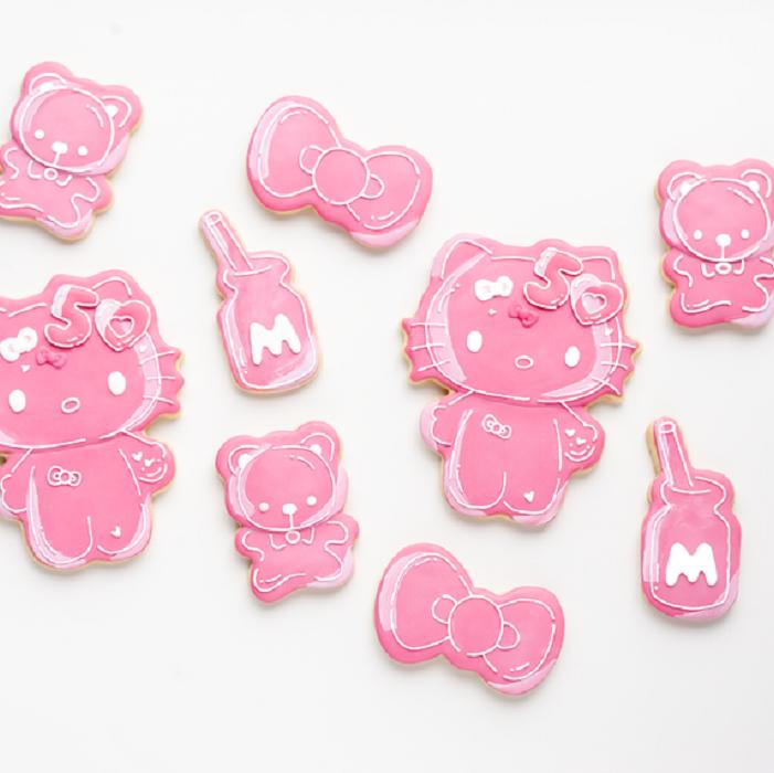 Hello Kitty Hello Kitty 50th Anniversary Cookie Stamp and Frosting Set Różowe | PL_HK63250