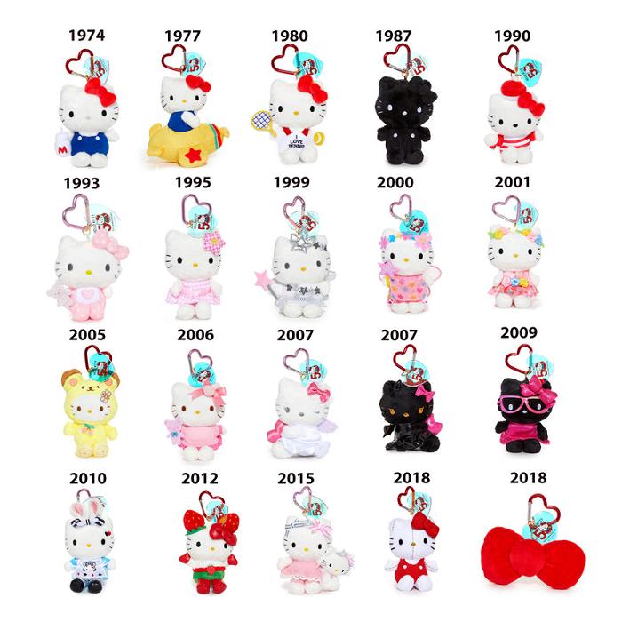 Hello Kitty Hello Kitty 50th Anniversary Bow Plush Mascot (2018) Czerwone | PL_HK57051