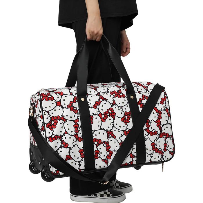 Hello Kitty Hello Kitty All-Over Print Rolling Duffle Bag Białe Czarne | PL_HK81533