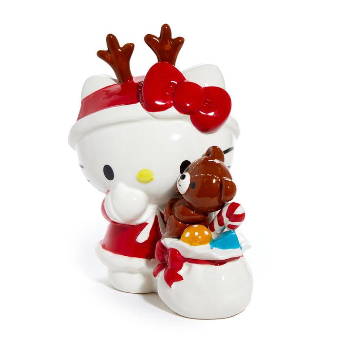 Hello Kitty Hello Kitty Ceramic Holiday Teddy Bear Figurine Czerwone | PL_HK62678