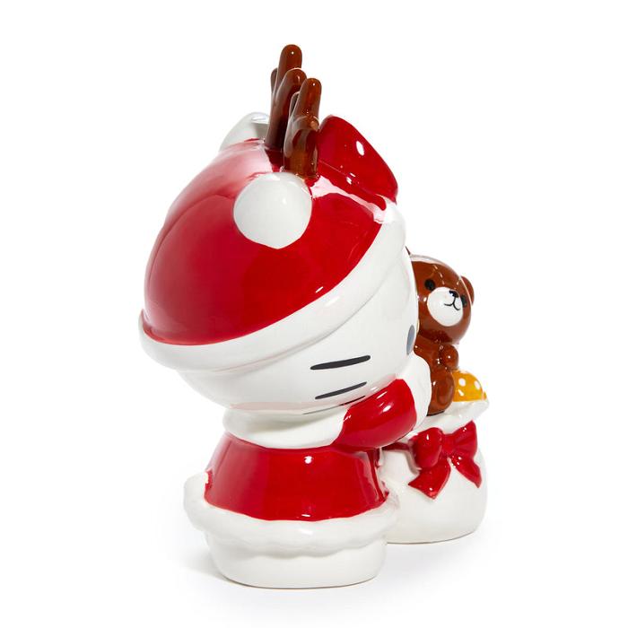 Hello Kitty Hello Kitty Ceramic Holiday Teddy Bear Figurine Czerwone | PL_HK62678