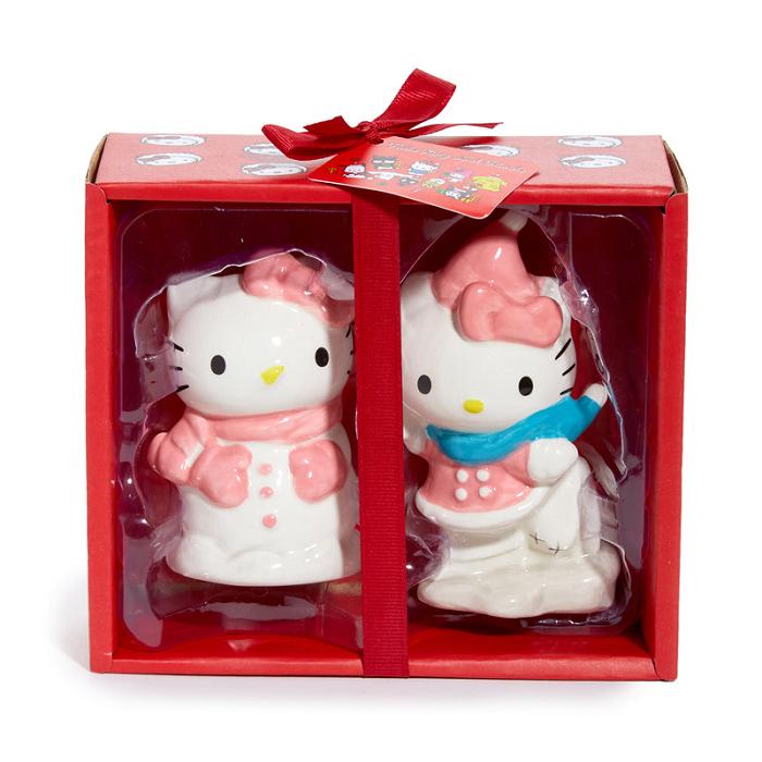 Hello Kitty Hello Kitty Ceramic Holiday Salt & Pepper Set (Snow Play) Różowe Niebieskie | PL_HK92876