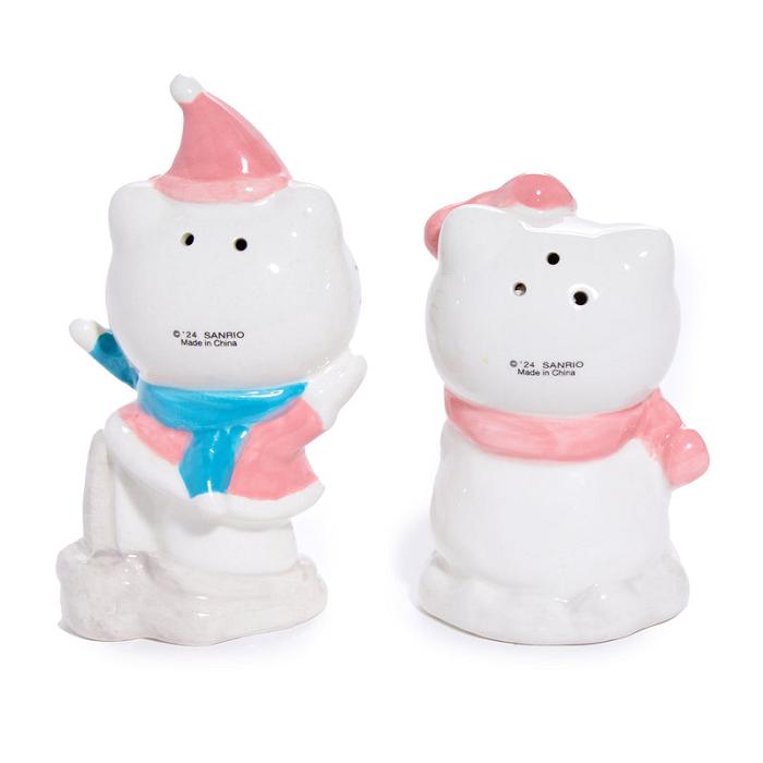 Hello Kitty Hello Kitty Ceramic Holiday Salt & Pepper Set (Snow Play) Różowe Niebieskie | PL_HK92876