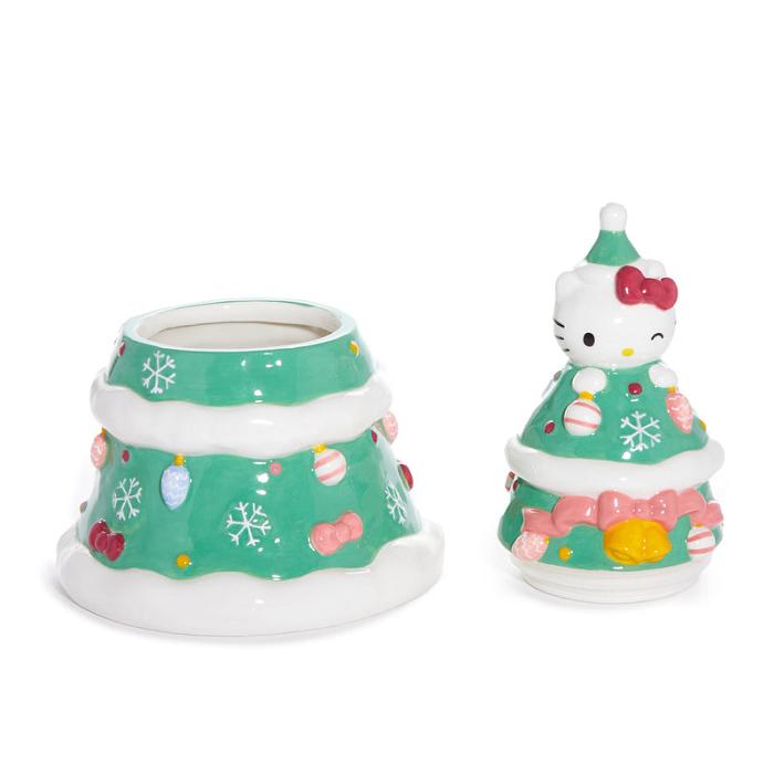 Hello Kitty Hello Kitty Ceramic Holiday Tree Cookie Jar Zielone | PL_HK25166