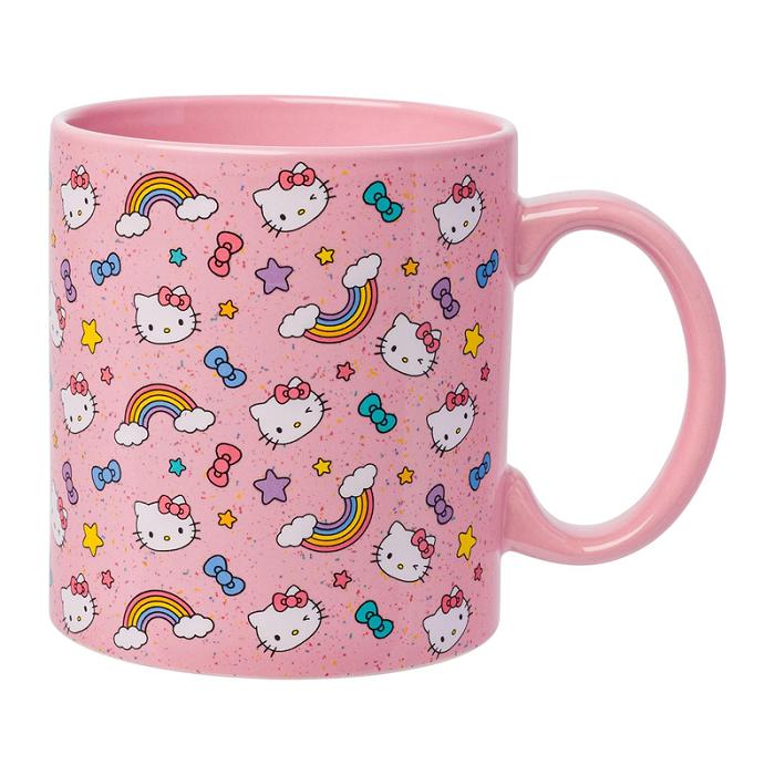 Hello Kitty Hello Kitty Ceramic Mug (Stars, Bows, & Rainbows) Różowe | PL_HK21573