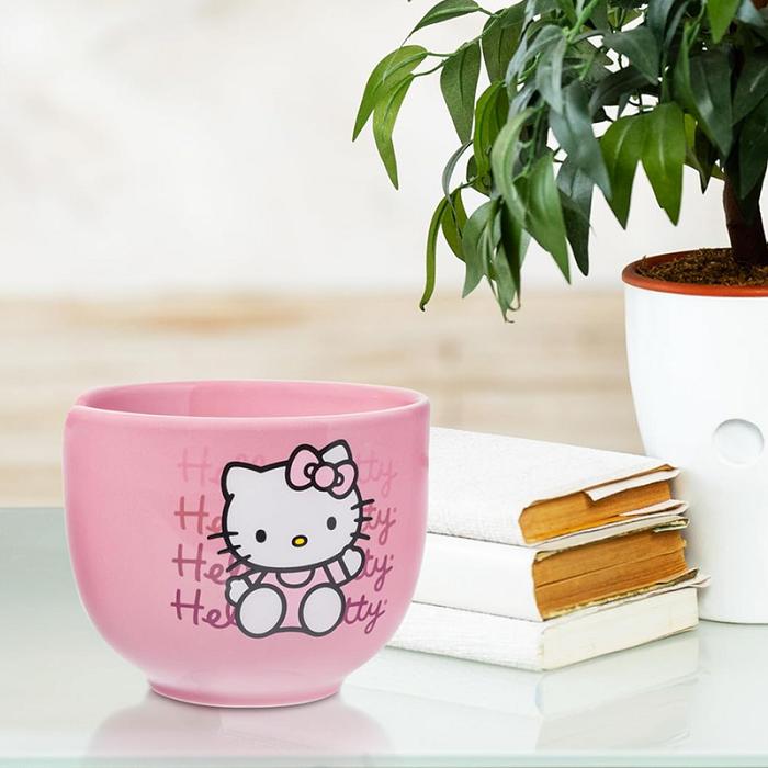 Hello Kitty Hello Kitty Ceramic Ramen Bowl and Chopstick Set (Pink Wave) Różowe | PL_HK57679