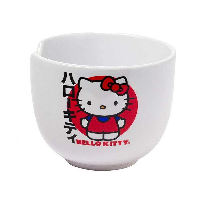 Hello Kitty Hello Kitty Ceramic Ramen Bowl and Chopstick Set (Japan Logo) Czerwone | PL_HK41396