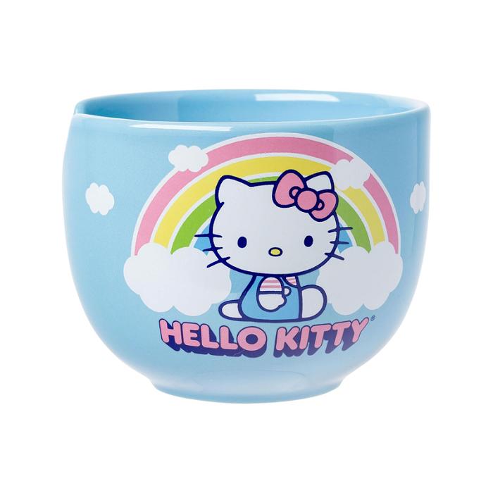 Hello Kitty Hello Kitty Ceramic Ramen Bowl and Chopstick Set (Rainbow) Niebieskie | PL_HK47462