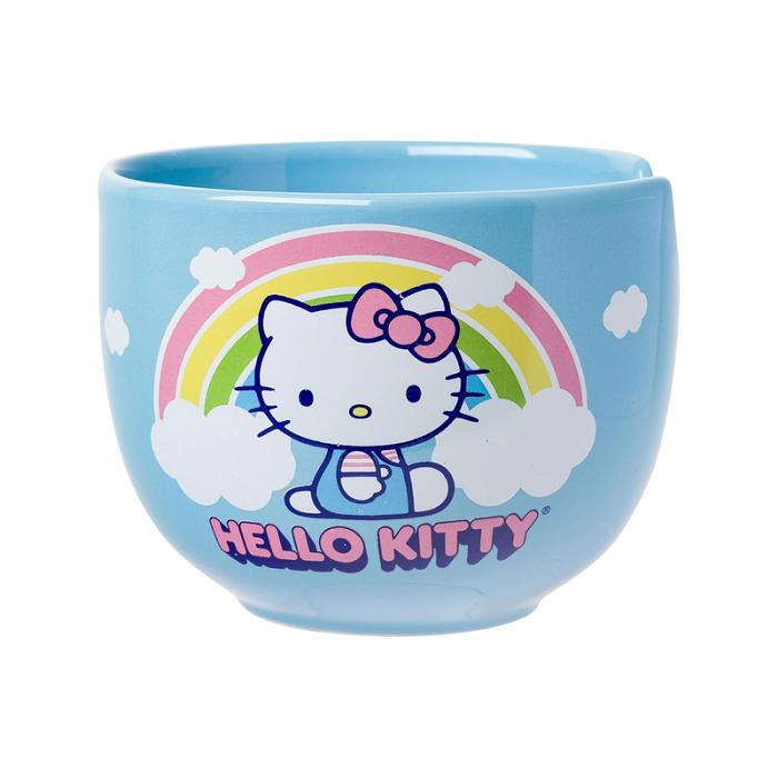 Hello Kitty Hello Kitty Ceramic Ramen Bowl and Chopstick Set (Rainbow) Niebieskie | PL_HK47462