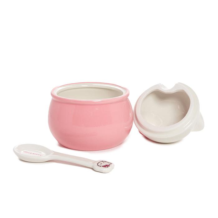 Hello Kitty Hello Kitty Ceramic Sculpted Bowl and Spoon Set Różowe | PL_HK77641