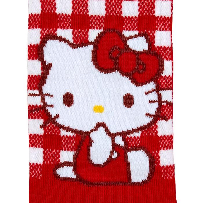 Hello Kitty Hello Kitty Checkered Ankle Socks Czerwone | PL_HK74379