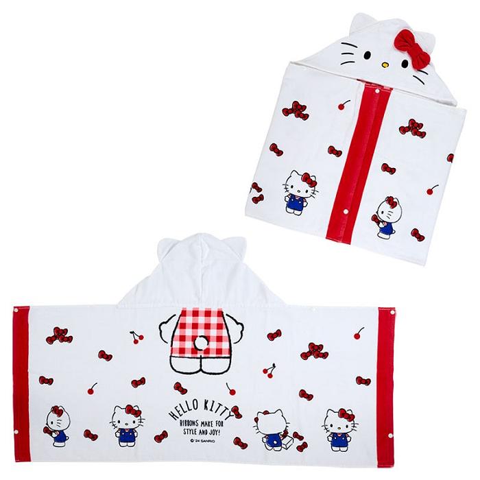 Hello Kitty Hello Kitty Cherry Kids Hooded Towel Białe Czerwone | PL_HK19919