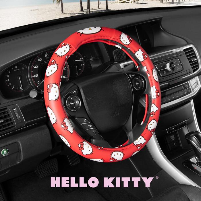 Hello Kitty Hello Kitty Classic Red Steering Wheel Cover Czerwone | PL_HK36995