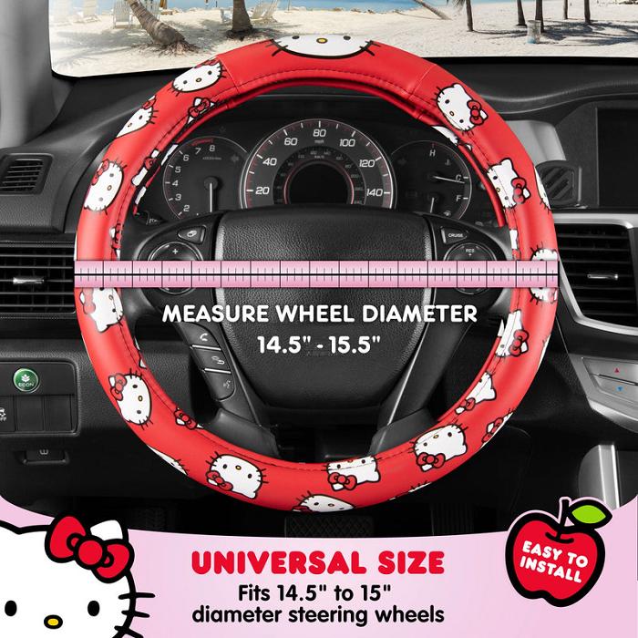 Hello Kitty Hello Kitty Classic Red Steering Wheel Cover Czerwone | PL_HK36995