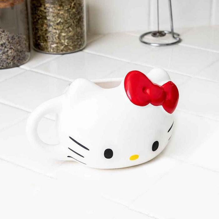 Hello Kitty Hello Kitty Face Sculpted Mug (Red) Białe | PL_HK42667