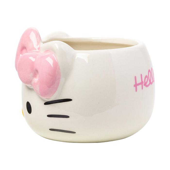 Hello Kitty Hello Kitty Face Sculpted Mug (Pink) Białe | PL_HK27280