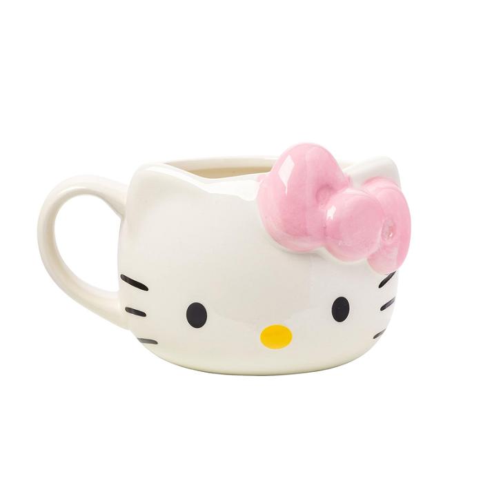 Hello Kitty Hello Kitty Face Sculpted Mug (Pink) Białe | PL_HK27280